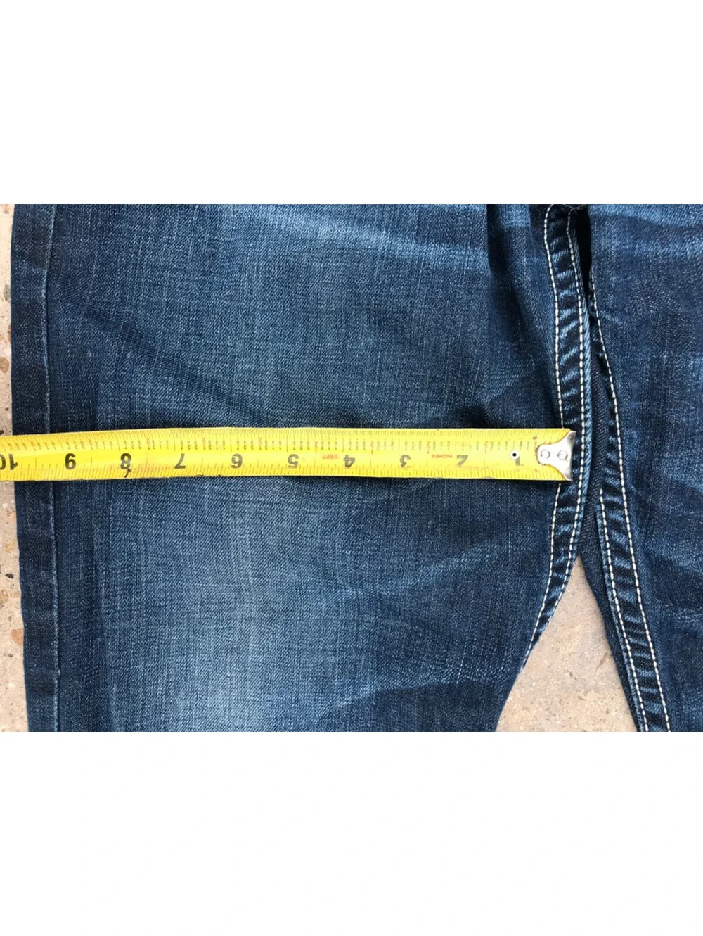 BKE Jake Denim Blue Jeans Mens 33S Straight Leg Dark Wash Lite Fading on Thighs
